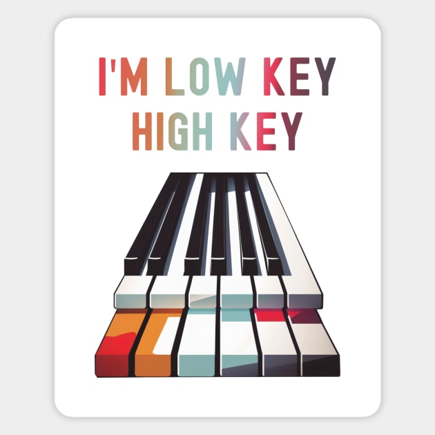 I'm Low Key High Key Cute Graphic Pun Phrase Magnet by entwithanaxe